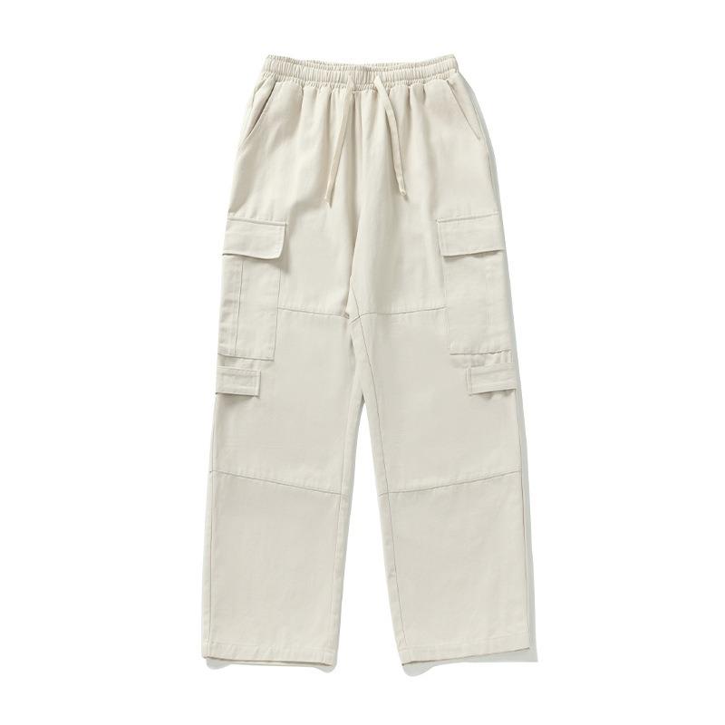 Spring Men's New Retro Casual Outdoor Stitching Loose Straight Pants