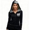 ZYLLO Fashion Retro Trend Harajuku Ins Zipper Hooded Cardigan Sweatshirt Street Punk Women Top Y2k Clothing
