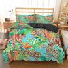 Jungle Animal Duvet Cover King Queen Tropical Plants Palm Leaves Bedding Set Kids Tiger Wildlife 2/3pcs Polyester Quilt Cover