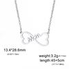 Hollow Bow Titanium Steel Necklace Heart Pendant Mothers Day Gift Fashion Jewelry