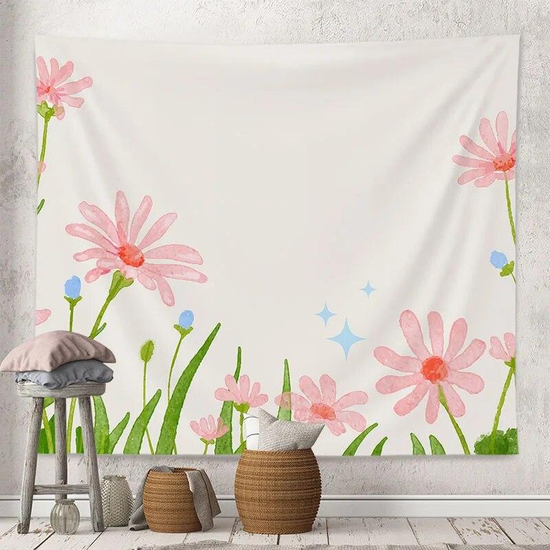Decorative Tapestry Tulip Flowers Background Home Decoration Living Room Art Wall Covering