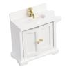 Dollhouse Sink Cabinet 1 16 Scale Floor Standing Double Door Bathroom Sink Wooden Miniature Dollhouse Furniture
