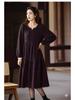 Elegant Plus Size Lace Long-Sleeve Dress for Women - 2025 European Autumn Collection