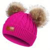 New Kid Hat Children Double Pompom Winter Hat  Cute Knitted Hat For Girls Boys Casual Girls Hat Baby Beanie Cap