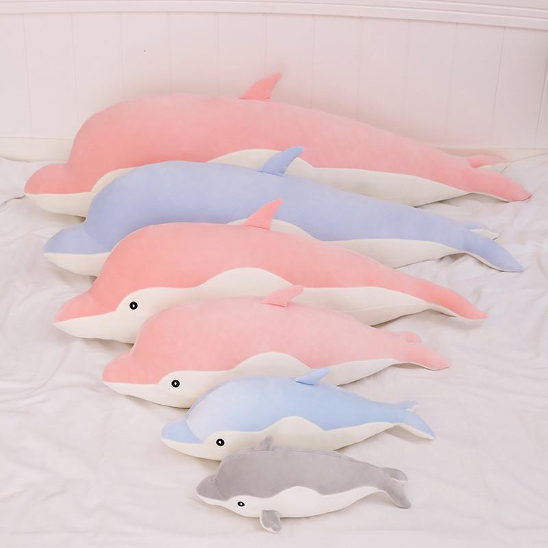 Dolphin Plush Toy Soft Stuffed Animal Pillow With Down Cotton For Kids Gift