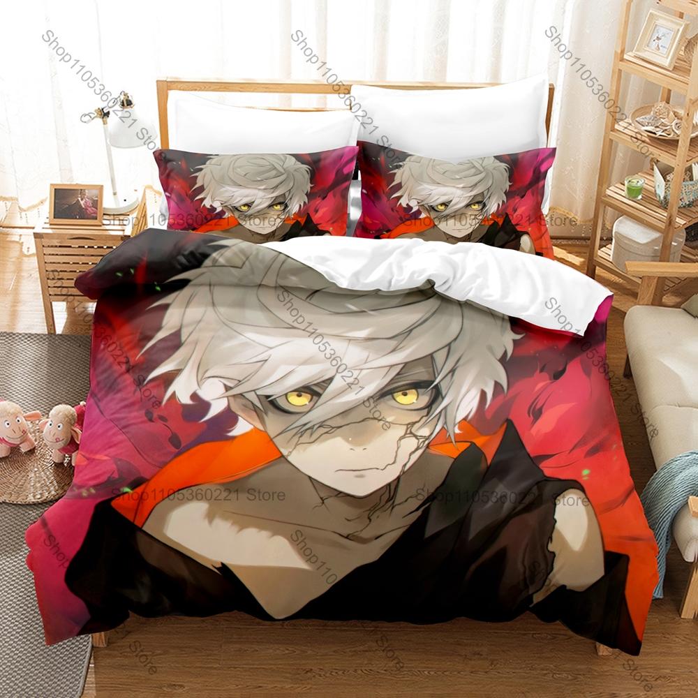 Hell’s Paradise Jigokuraku Bedding Set Duvet Cover + 2 Pillowcases Dark Edo Samurai Gabimaru Botan Demon Flower Horror Anime