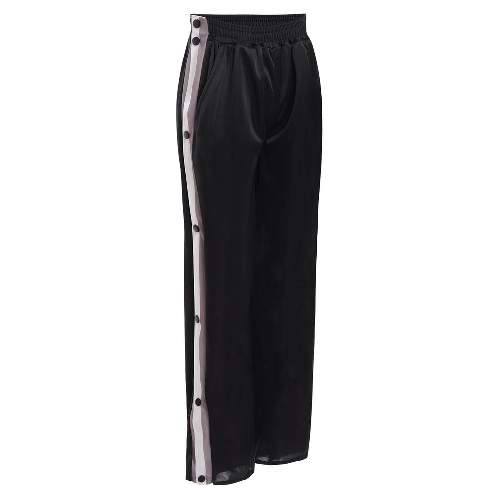 Unisex Kids Pants Side Split with Buttons Color Block Straight Leg Elastic Waist for Sports Basketball Hip-Hop