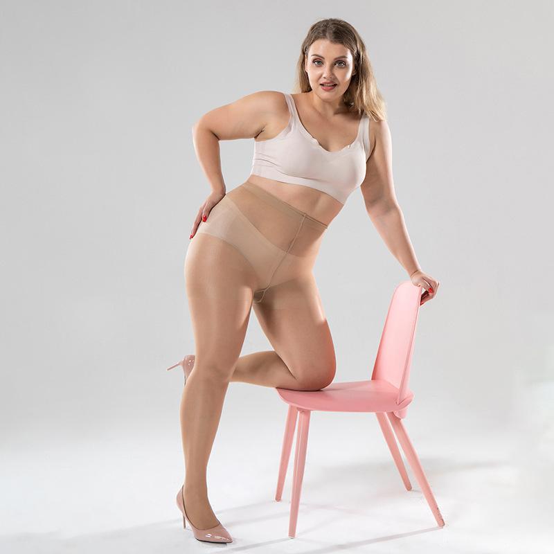 Frühling Herbst 40D Damen Übergröße T-Schritt Reißfeste Strumpfhose Hohe Taille Strumpfhose Anti-Haken Super Elastisch Sexy Nylonstrumpf