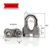 304 Stainless Steel Wire Rope Thimble, U-Bolt Clamp & Clip Set