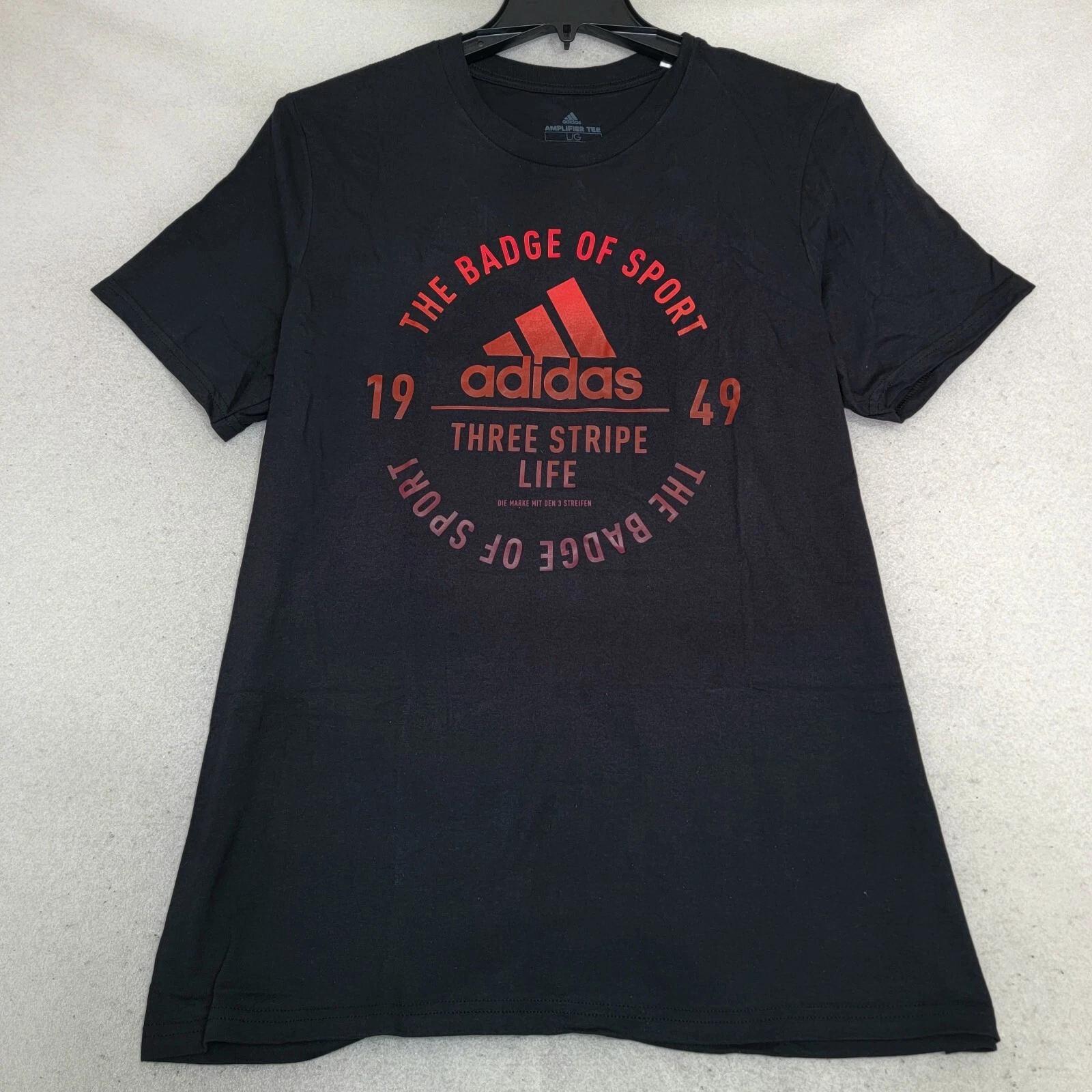 

Мужская футболка Adidas размера L, черная, для улицы, ретро, с надписью, повседневная, Amplifer Tee, с биркой 2XL