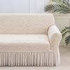 Solid Color Jacquard Fabric Sofa Cover Elastic Washable Slipcover For 1/2/3/4/5 Seat Living Room Couch Protection