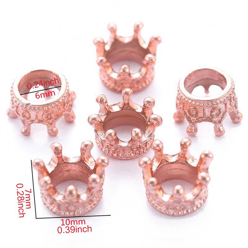 50pcs Alloy Loose Spacer Beads with Box Jewelry Making DIY Bracelet Handmade Accessories Crown Beads ConnectorsEnd Beads Cap TMZ