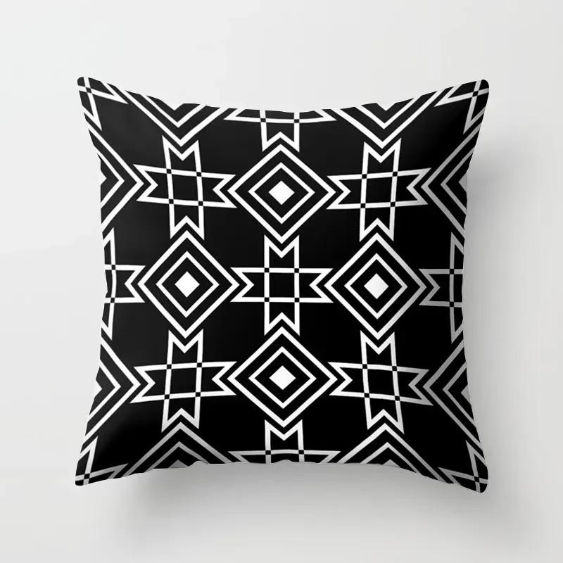 

Высококачественная черно-белая геометрическая нерегулярная наволочка для офиса, гостиной, дома, наволочка для автомобиля, украшения 40x40cm