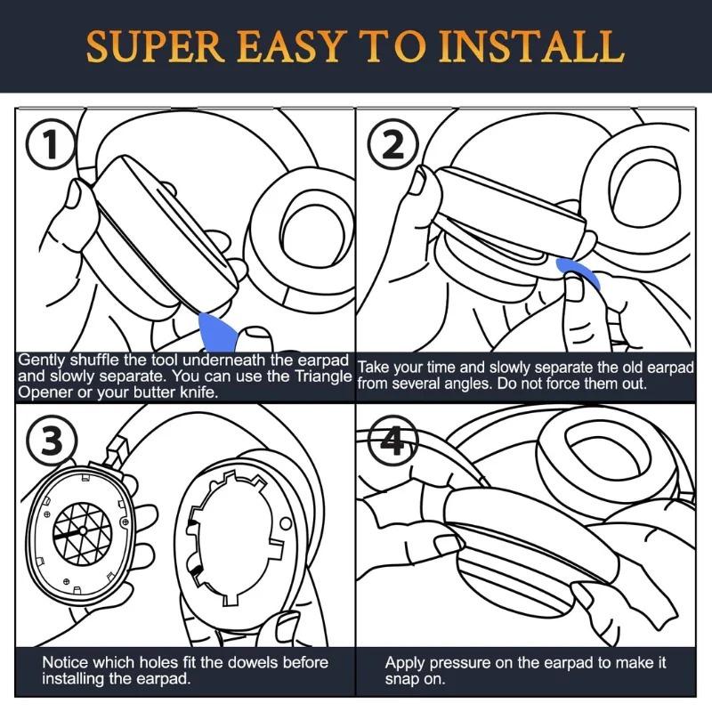 Replacement Earpads & Headband Cushion Covers, Protein Leather Memory Foam Ear Pads Earmuff for Sony WH‑1000XM4 Headphones