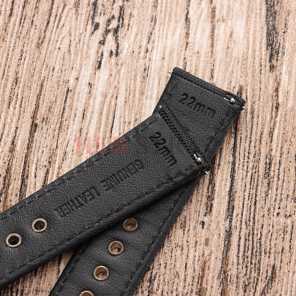 Quick Release Nylon Vintage Sailcloth Watch Strap 22mm Butterfly Buckle Business Men Women Black for Omega for Seiko Watchband