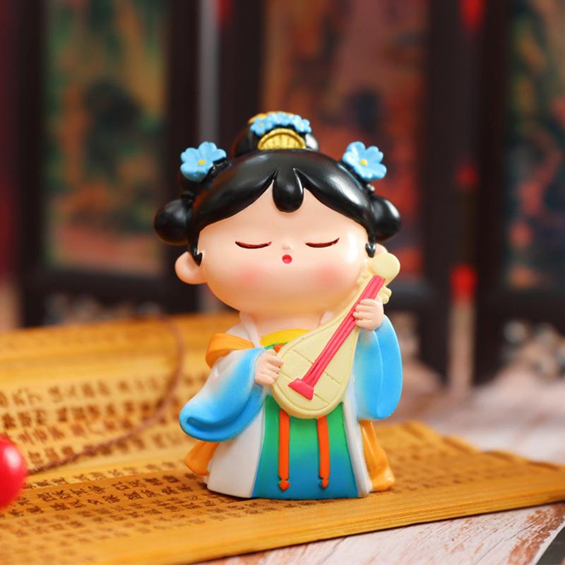 Creative Ancient Tang Lady Figurine: National Tide Style Desktop Ornament