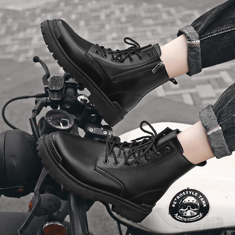 Brand Boots Men's Casual Shoes Anti Slip Boots Comfortable Lacing Platform Boots Fashion Motorcycle Waterproof Shoes Work Boots