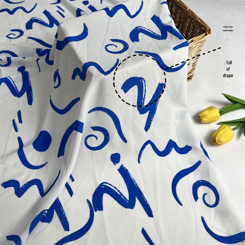 Modern Four-Way Stretch Printed Fabric for Women's Fashionable Dress and Shirt