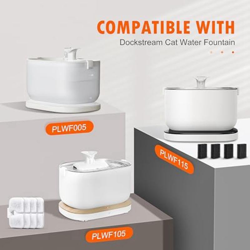 Filterpatronen voor huisdierfonteinen Voor PETLIBRO Dockstream Kattenwaterfontein PLWF005/PLWF105/PLWF115 (2,5L/84Oz), Drievoudige Filtratie Duurzaam