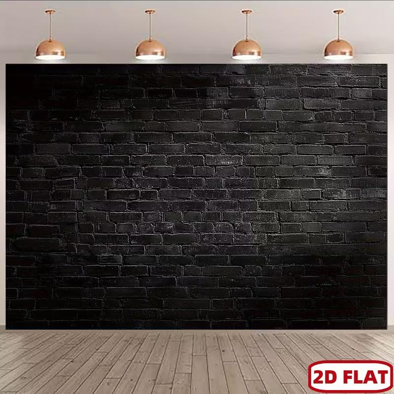 2D Flat Printing Black Brick Wall Backdrop for Studio Photography