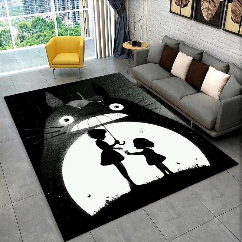 Classic T-Totoro Cartoon Cute Carpet Rug for Playroom Bedroom Living Room Sofa Home Decor,kid Area Rug Non-slip Floor Mat Gift