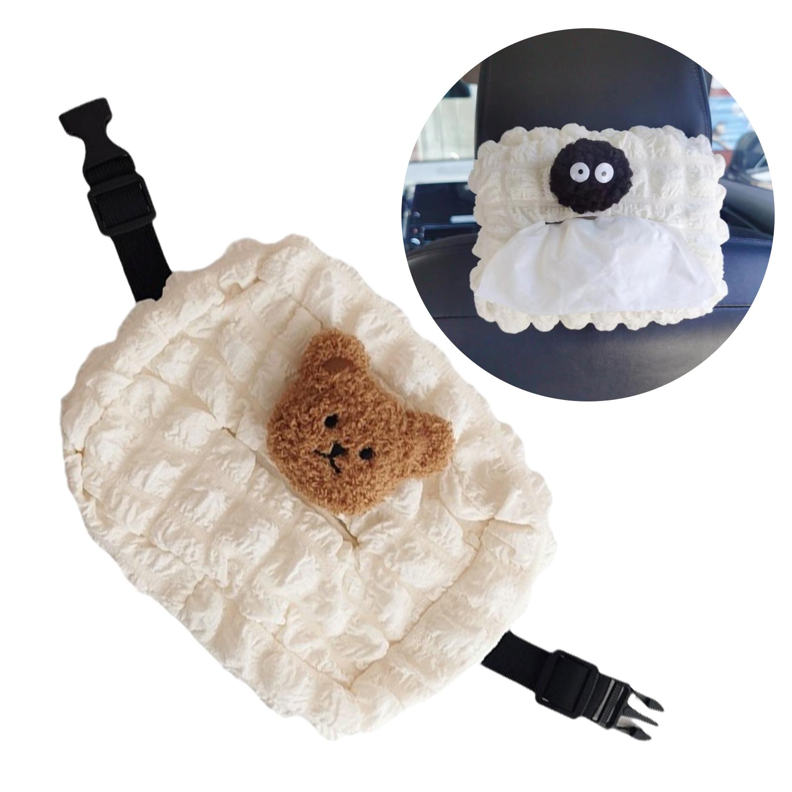 

Диспенсер для автомобильных салфеток с рисунком медведя, мягкая и прочная коробка для автомобильных салфеток, автомобильные органайзеры для салфеток, сохраняйте ваш автомобиль в чистоте и порядке 7