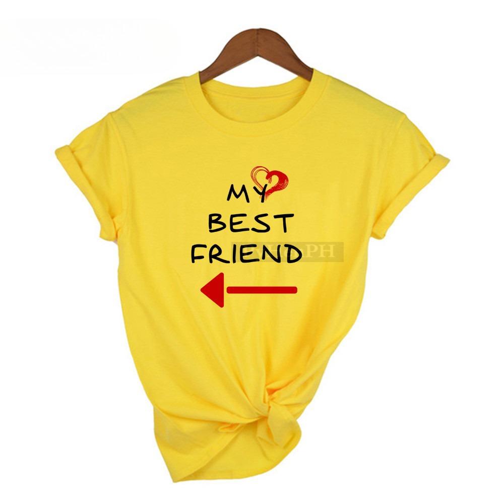 

My Best Friend 2Trendy Letter Inha Women T-shirt, Best Friend s Best Friend s Short-sleeved Top Graphic T Shirts Harajuku Tops 4XL