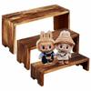 3PCS Labubu Wood Display Risers Rectangular Pine Display Stands Stackable Riser Stands Decorative Display Rack Shelf for Popmart