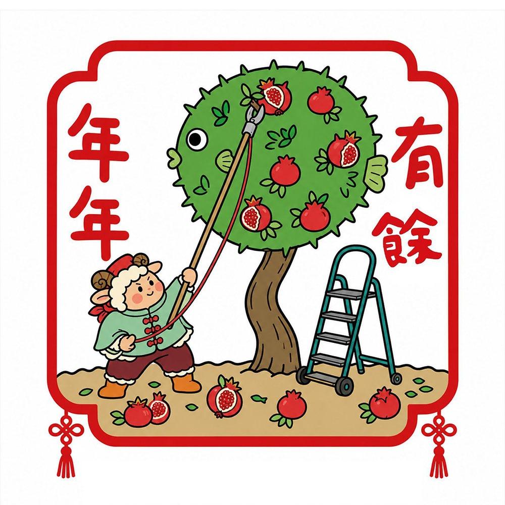 Blessing Words Good Luck Window Sticker Waterproof Lamb Sheep Door Stickers  Chinese New Year