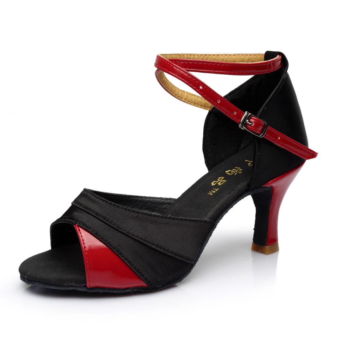 

Обувь для бальных танцев Женская профессиональная танцевальная обувь Латинская женская обувь с открытым носком на каблуках Женская танцевальная обувь на каблуках 34 красный