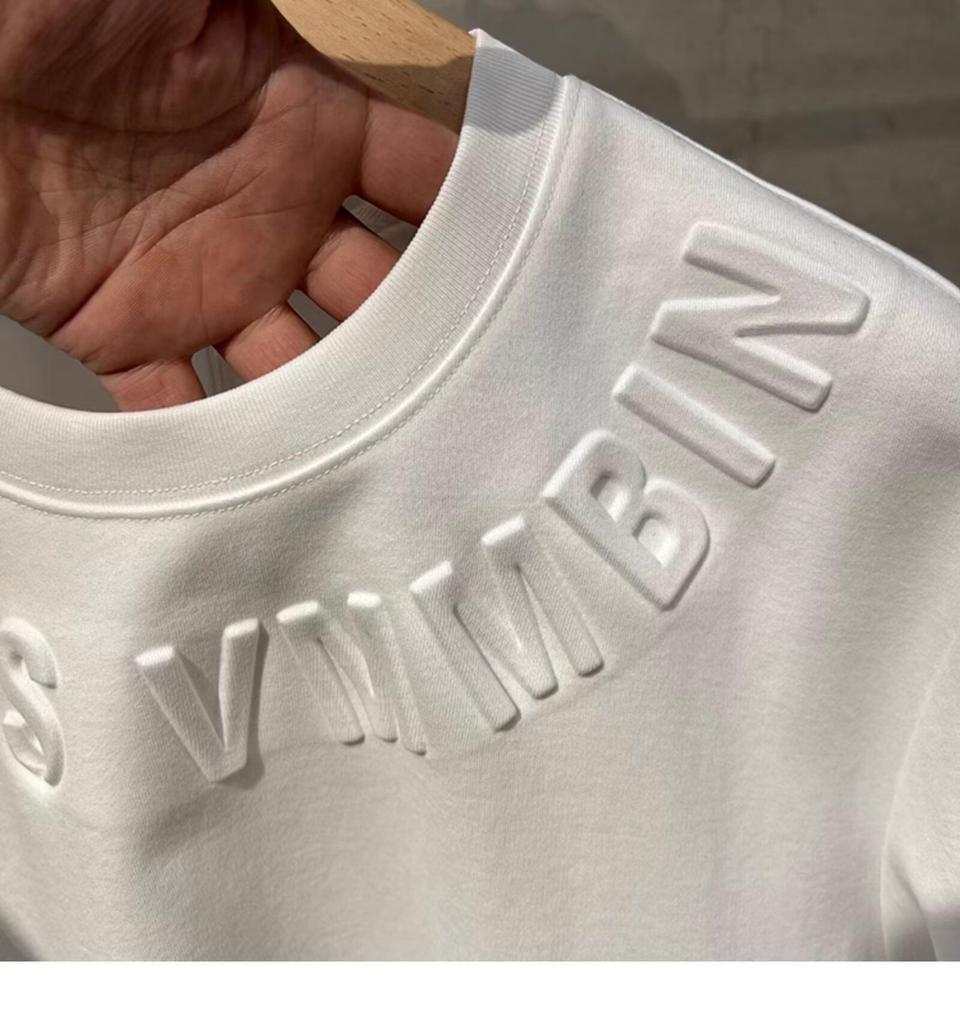 Herrenmode Kurzarm-T-Shirt, 2024 Trendiger lockerer Schnitt mit einfachem Druck.