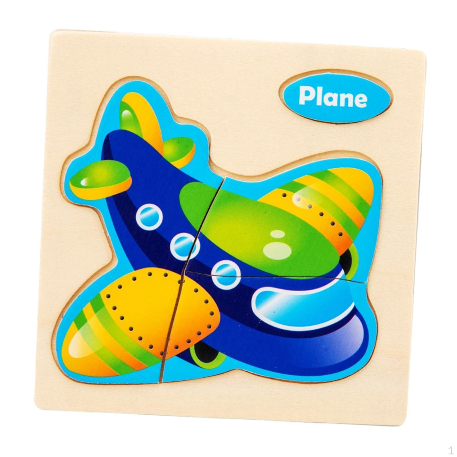 

Interactive Wooden Educational Puzzle, Birthday Gift, Matching Game, Learning Toy for Boys And Girls Airplane