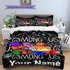Among Us Custom Name Pattern Bedding,Quilt Set Quilt Cover Pillowcase Home Birthday Gift(1 * Duvet Cover + 2 * Pillowcase, Without Core)