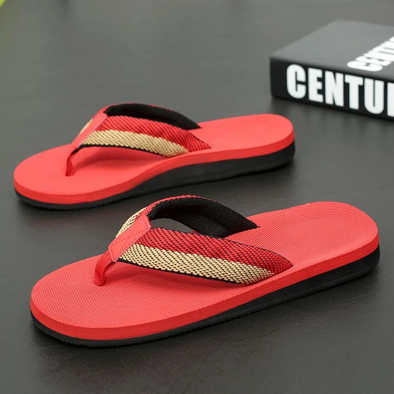 

Модные шлепанцы мужские вьетнамки горячая распродажа большие размеры 48 49 50 повседневные нескользящие праздничные пляжные туфли для дома и улицы Chanclas Hombre 48 красный