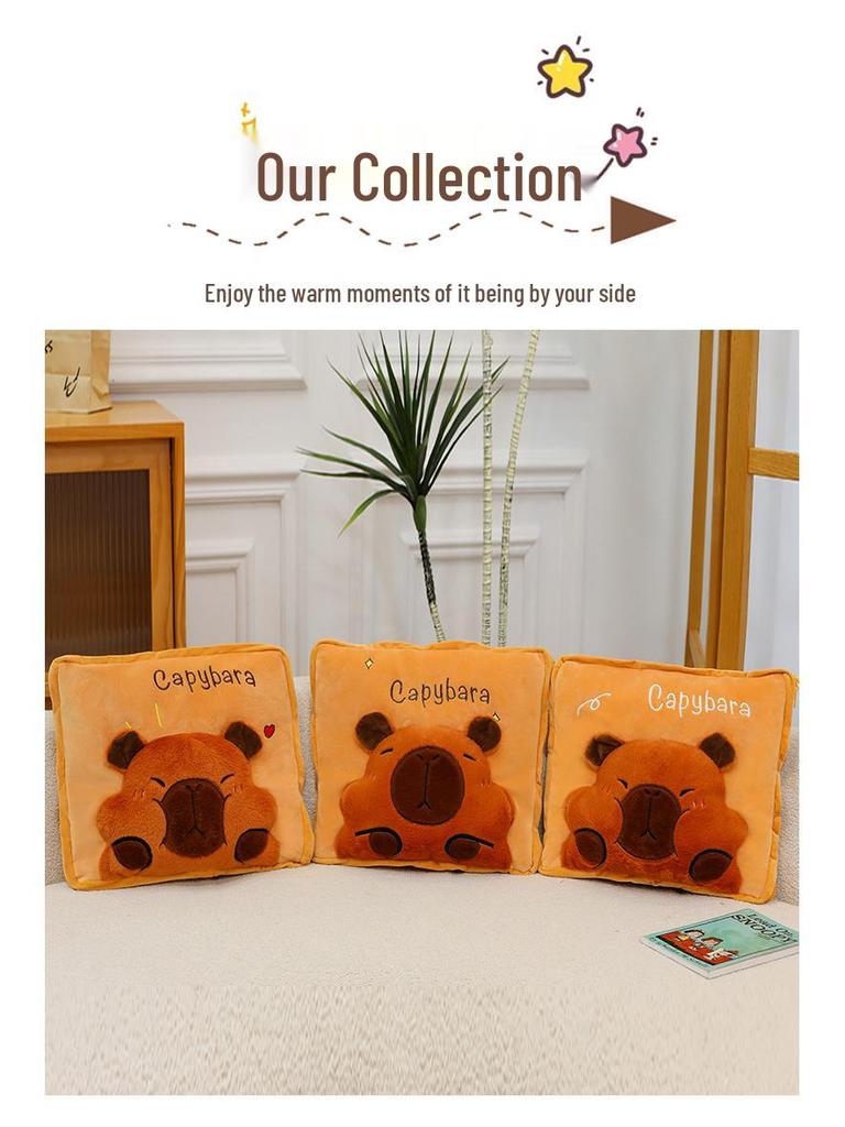 3D Pop-up Capybara Blanket & Pillow: Multi-functional Plush Sofa Throw for Office or Home