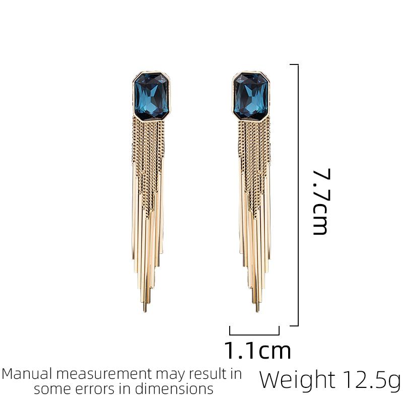 Women's Luxury Fashion Earrings Light Luxury Design Tassel Square Geometric Design Earrings Daily Accessories Party Gifts