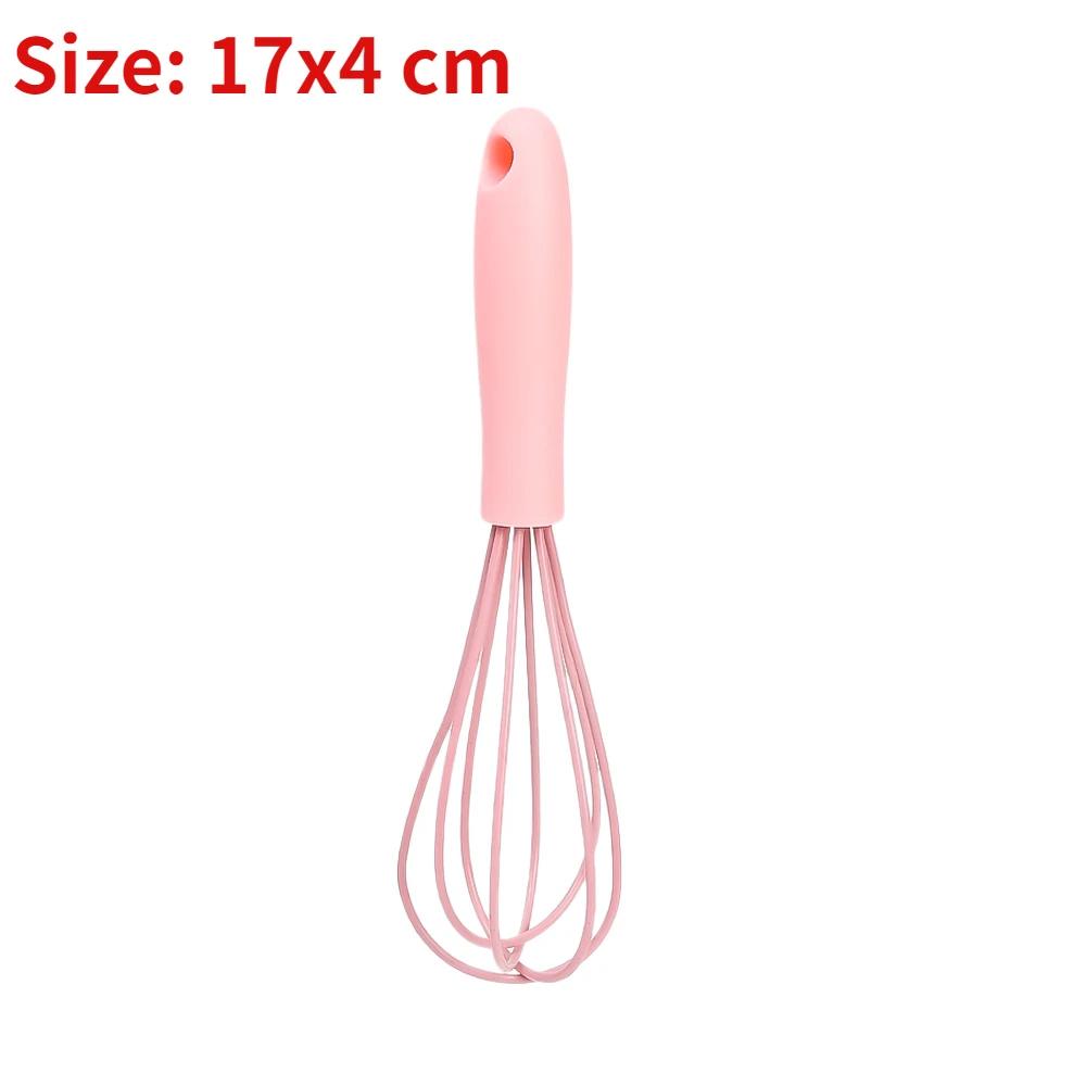 Kitchen Silicone Whisk Non-Slip Egg Beater Milk Frother Kitchen Utensil 17x4cm Kitchen Silicone Egg Beater Tool Easy To Clean