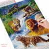 Volle quadratische/runde Diamantmalerei Tiere Tiger Diamant Stickerei Leopard Mosaik Wohnzimmer Dekoration