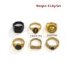 6Pcs/Set Goth Vintage Skeleton Skull Antique Silver Color Rings Set Unisex Punk Carved Knuckle Jewelry Accessories Steampunk Men