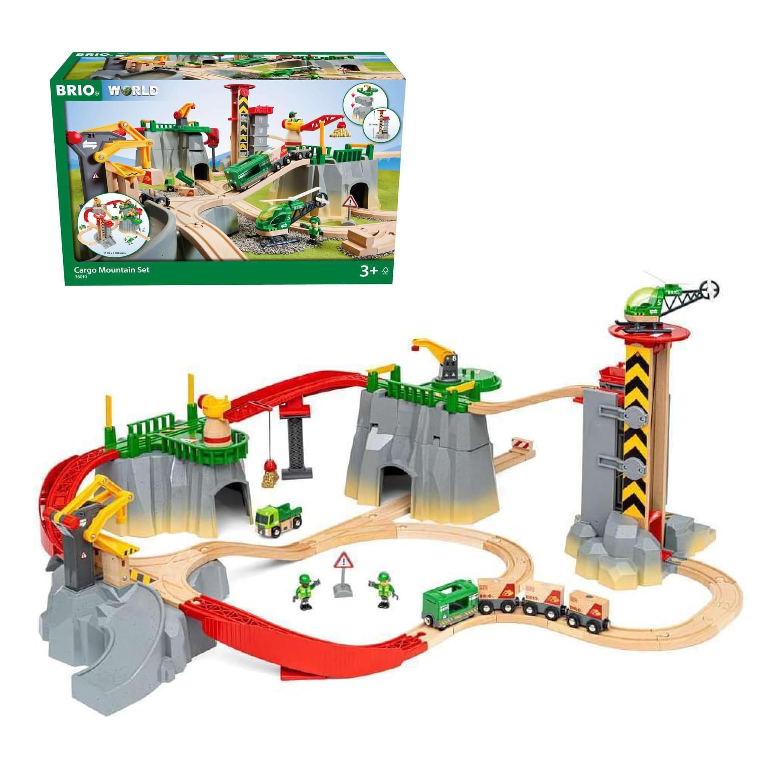 

BRIO Cargo Mountain Set 36010, for ages 3 and up. [Toy, Wooden Toy, Wooden Rail, Rail Set, Gift (Birthday/Christmas)]