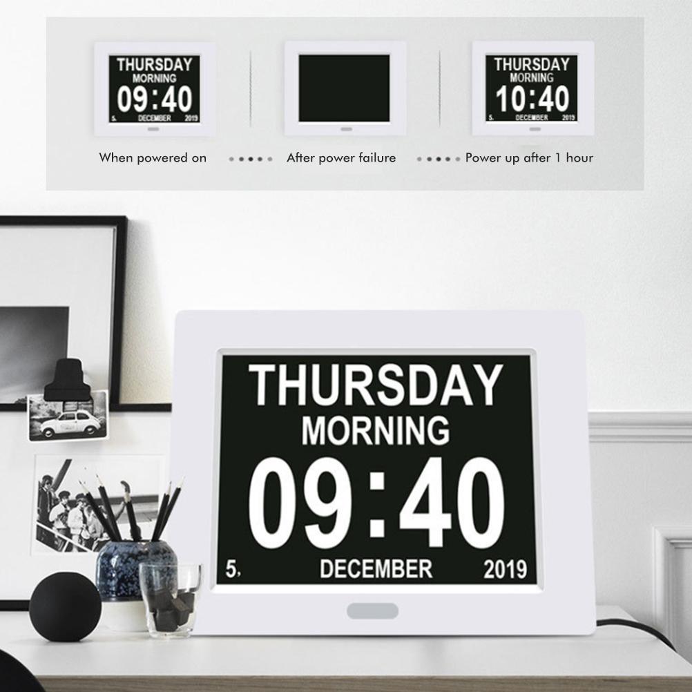8 Inch Digital Calendar Day Clock Auto Dimmable Electronic Digital Clock with Large Screen Digits