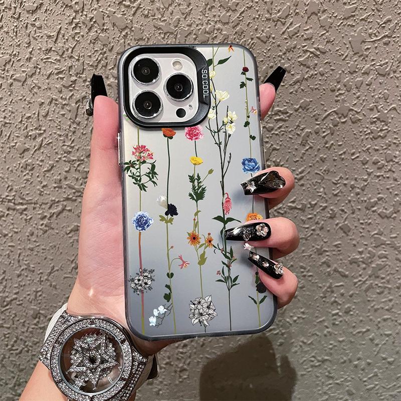 Flower Butterfly Leopard Patterned Cases For iPhone 11 12 13 15 Pro Max Plus Mini Shockproof Bumper Cover For iPhone 14 7 XS X Protective Phone Case
