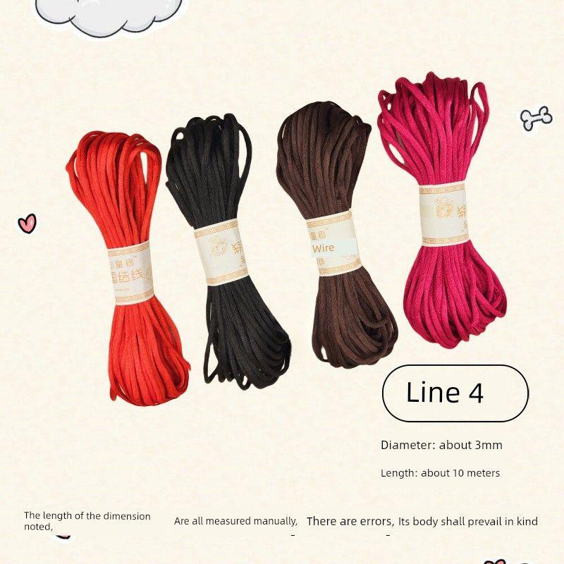 

Chinese Knot Cord Line 5 Red Rope DIY Hand-Knitting Thread Jingang Knot Bracelet Rope Necklace Carrying Strap Pendant [Rope Suit] Line 4 10 m -4 color 1 each