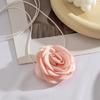 Fabric Flower Choker Necklace Long Tied Rope Lock Collarbone Chain Gift for Girl