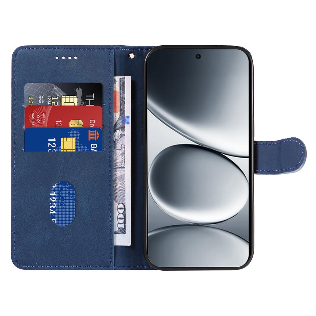 Pro Xiaomi Redmi Note 15 Pro 5G (Globální) Kožené pouzdro na peněženku Kryt na telefon Stojánek s designem zakřivených linií