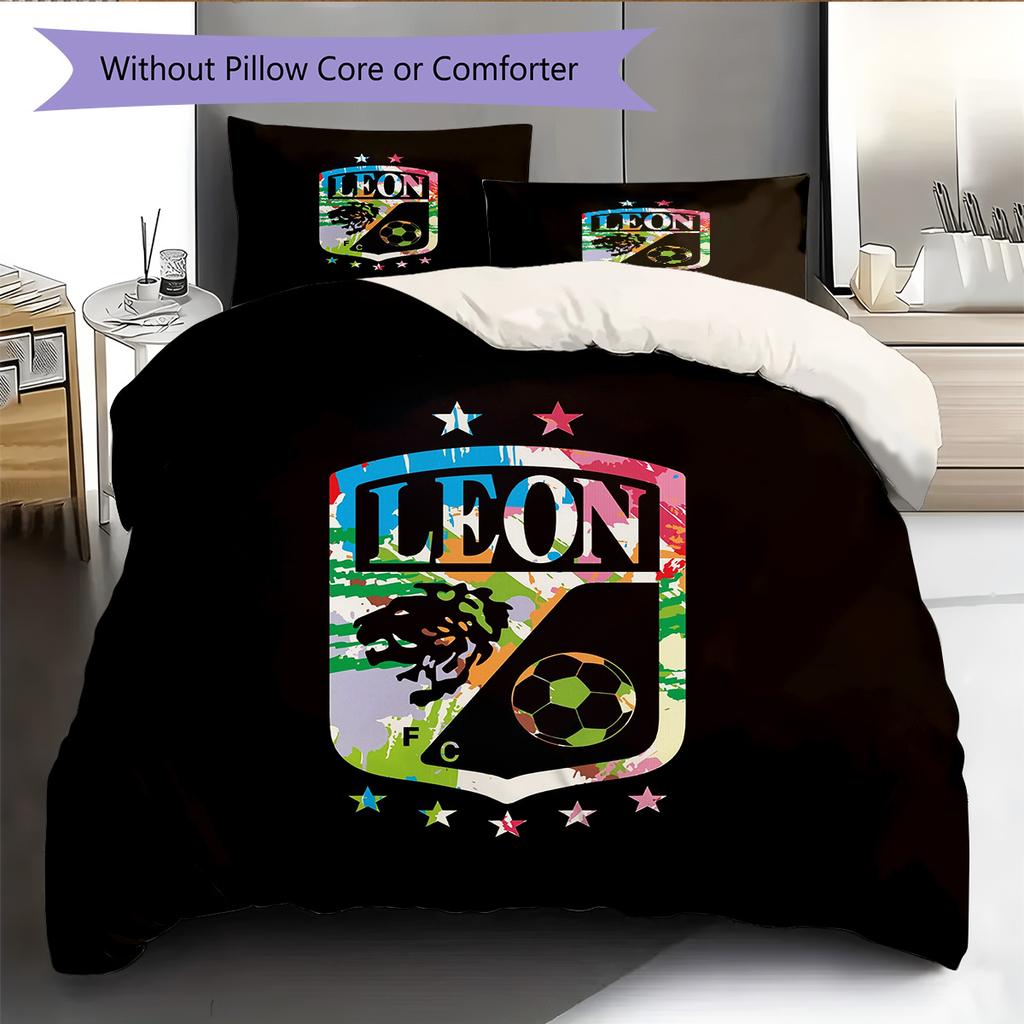 Club León Pattern Bedding Quilt Set Home Decoration Gift (1 * Duvet Cover + 2 * Pillowcase Without Core)