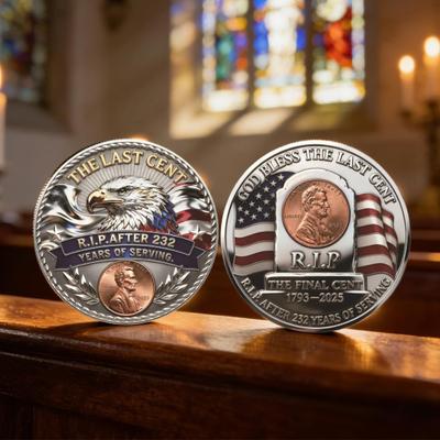 1/2/3/4/5Pcs The Last Cent Collectible Coin American Flag Eagle Final Cent Souvenir Coin Memorial Token History Buffs Collectors Enthusiasts Keepsake