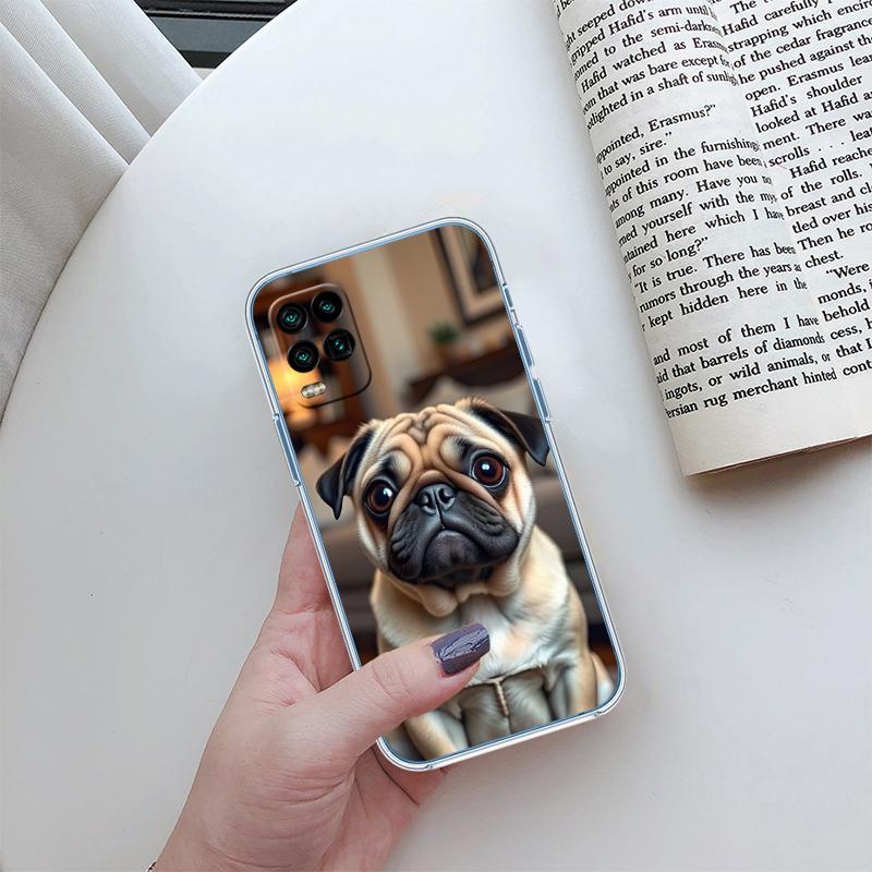 Cute Pug Dog Transparent Phone Case for LG K22 K30 K40 K40S K41 K42 K50 K50S K51 K51S K52 K61 K62 K71 K92 Q60 Q61 V40 V50 V60