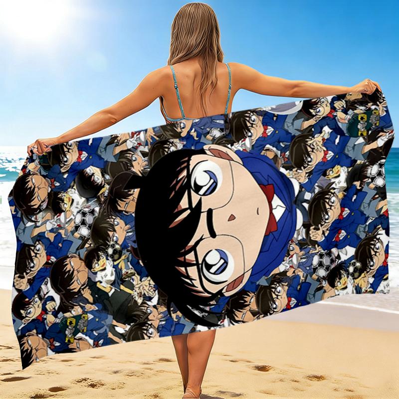 1Pc Detective Conan Mystery Beach Towel Quick Dry Multiuse For Beach Pool Gym Yoga Home Travel Christmas Halloween Xmas Gift L1454