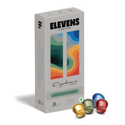 ELEVENS COFFEE | Explorer’s Pack | Specialty & Single Origin Coffee Capsules | 100% Arabica & Robusta | 11 Aluminium Pods | Intensity 8, 9 & 10
